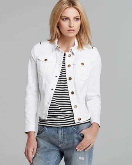 women's burberry white jacket jeans|Burberry jean jacket price.